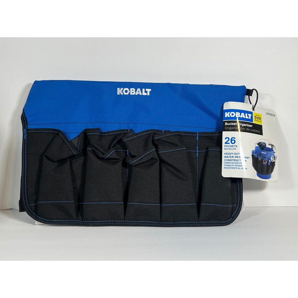 Kobalt 26 Pocket‎ Bucket Organizer Blue Black Water Resistant GP-62575A New